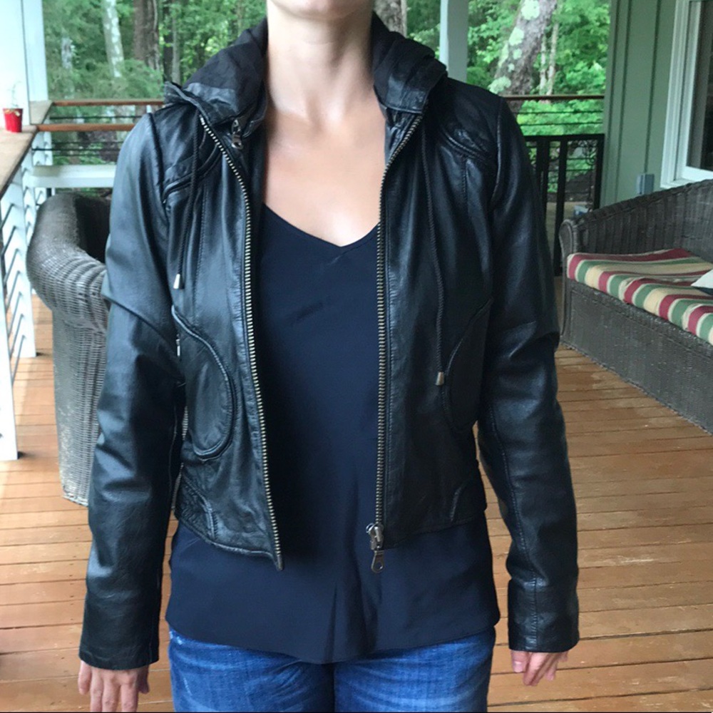 For Joseph leather jacket with detachable hood